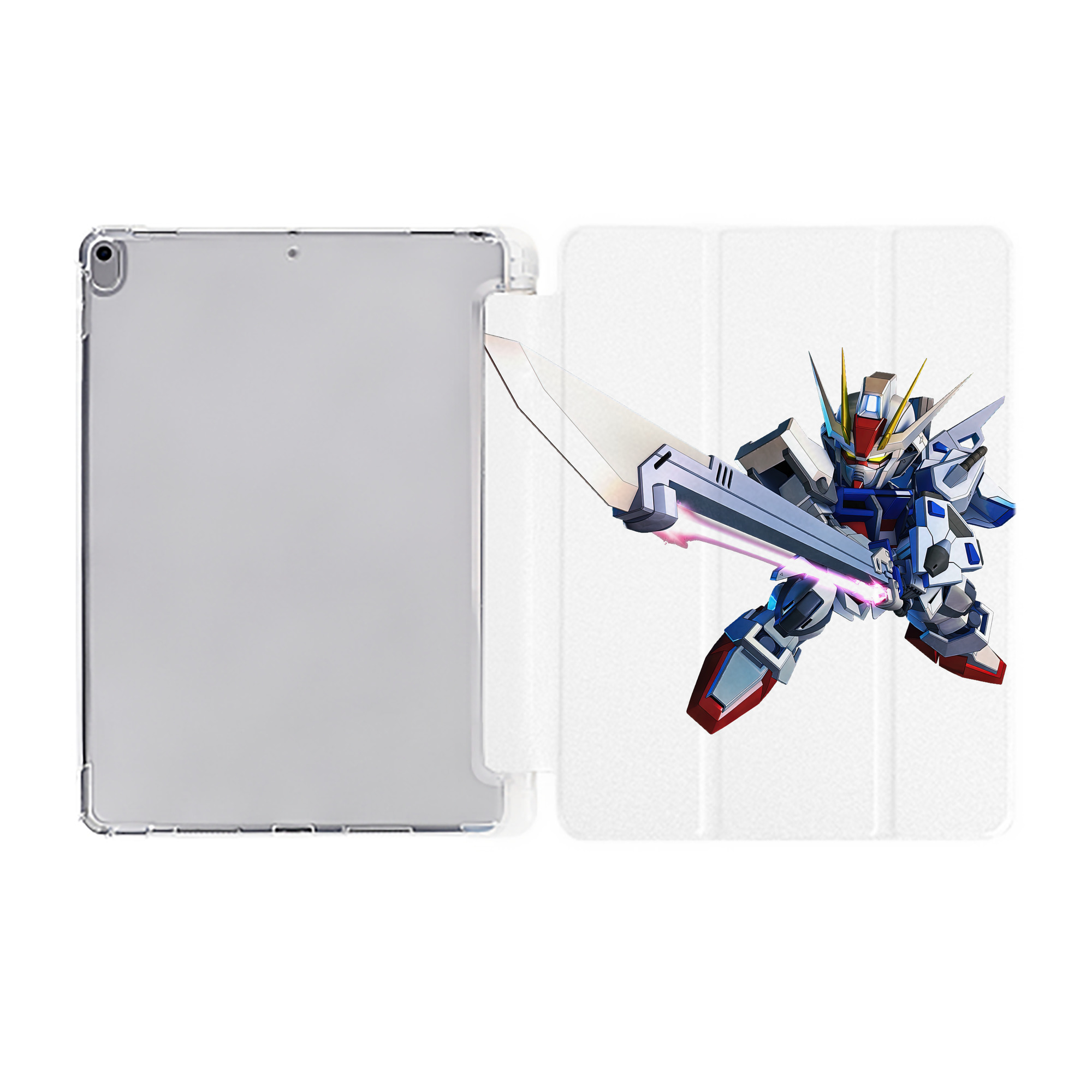 （画像用） 機動戦士ガンダム Mobile Suit Gundam IPad ケース ペン収納付き 三つ折りスタンド PUレザー×シリコン 対応機種9.5/10.5/10.9インチ